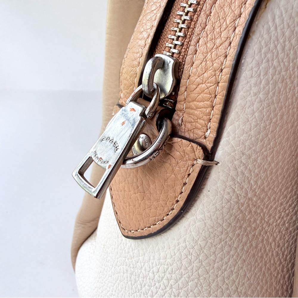 Coach Darcie Carryall Satchel Bag in Colorblock Chalk Beige Sand Tan - Picture 9 of 16